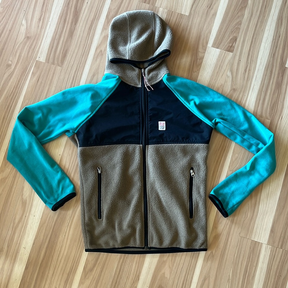 Topo Designs zip-up fleece size Small